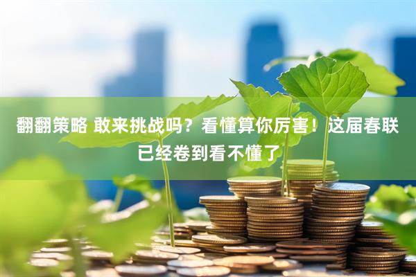 翻翻策略 敢来挑战吗？看懂算你厉害！这届春联已经卷到看不懂了