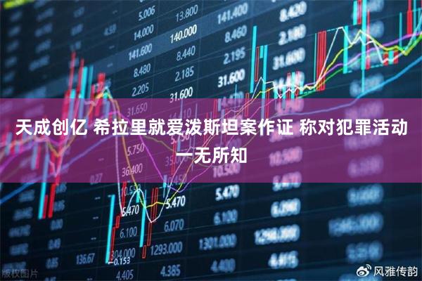天成创亿 希拉里就爱泼斯坦案作证 称对犯罪活动一无所知