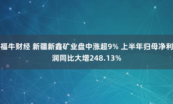 福牛财经 新疆新鑫矿业盘中涨超9% 上半年归母净利润同比大增248.13%